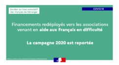 Redéploiement des crédits du dispositif de soutien au tissu associatif des Français à l’étranger (STAFE)